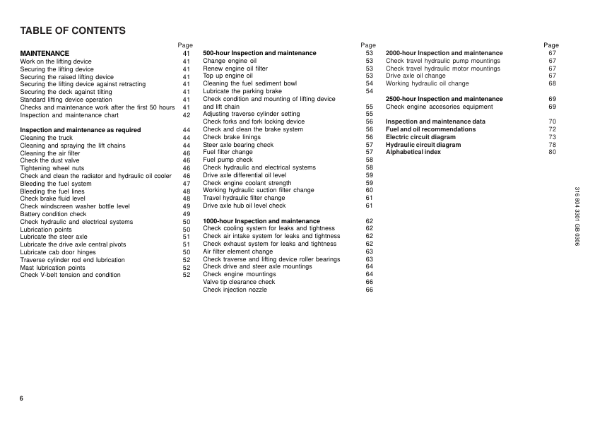 Linde S30 S40 S50 S60 Type 316 03 Forklift Operators Manual - Image 8