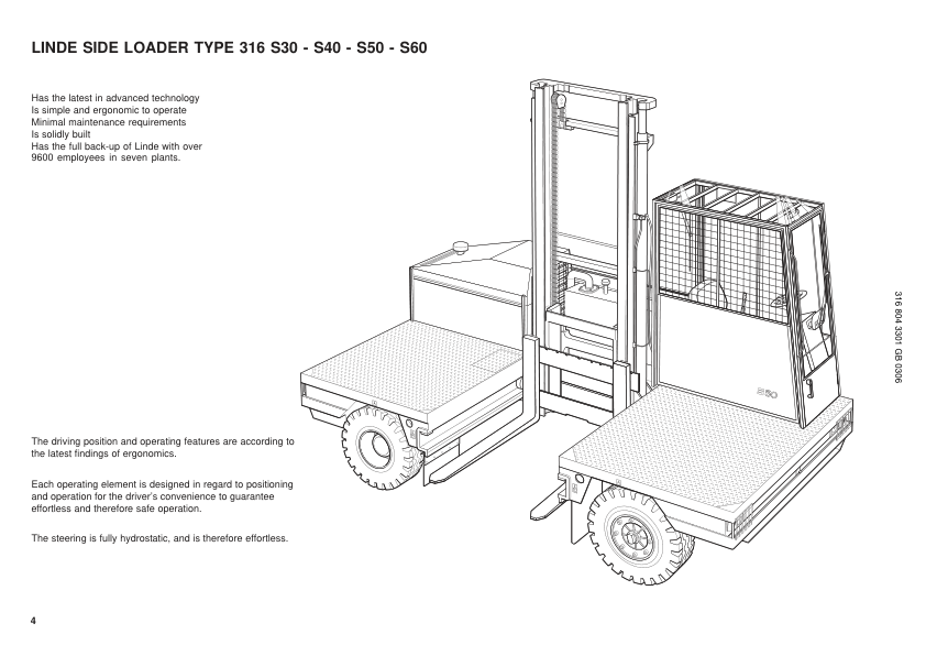 Linde S30 S40 S50 S60 Type 316 03 Forklift Operators Manual - Image 6