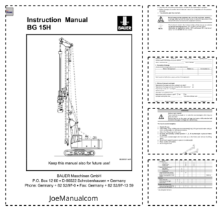 Bauer BG15H Drill Operators Manual 2005