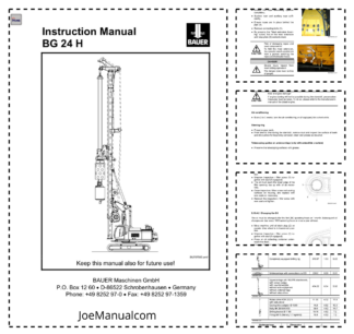 Bauer BG24H Drill Operators Manual 2008