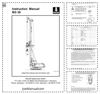 Bauer BG36 Drill Operators Manual 2005