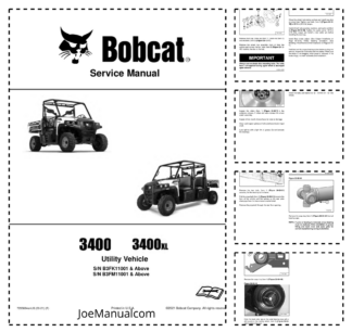 Bobcat 3400 3400XL Utility Vehicle Service Manual B3FK B3FM