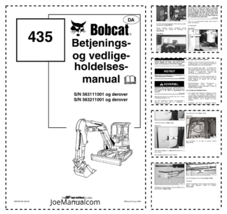 Bobcat 435 Excavator Operators Manual SN 5631 5632 DA
