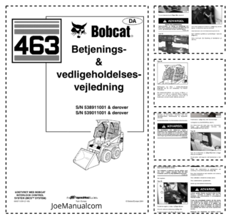 Bobcat 463 Excavator Operators Manual SN 5389 5390 DA