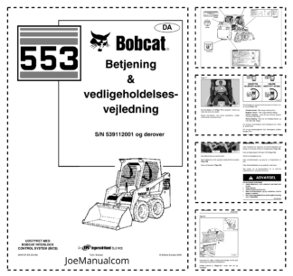 Bobcat 553 Skidsteer Operators Manual SN 5391 DA