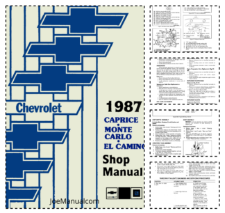 Chevrolet Caprice Monte Carlo El Camino Chassis Service Manual 1987
