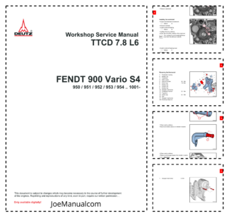 Deutz TTCD 7.8 L6 for Fendt 900 Series Vario S4 Engine Workshop Manual