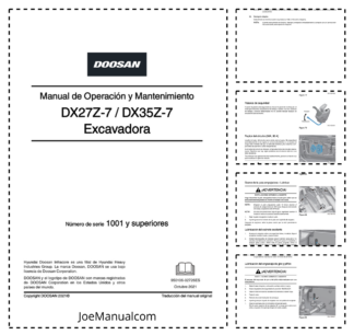 Doosan DX27Z-7 DX35Z-7 Excavator Operation and Maintenance Manual SN 1001 and UP ES