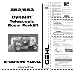 GEHL 552 553 Telescopic Forklift Dynalift Operators Manual