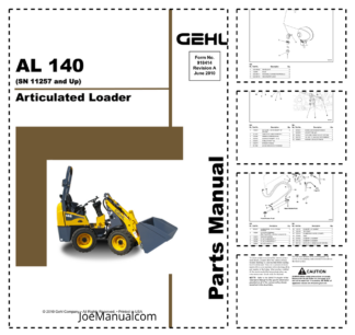 GEHL AL 140 Articulated Loader Parts Catalog SN 11257 and UP