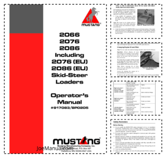 GEHL Mustang 2066 2076 2086 Skidsteer Operators Manual