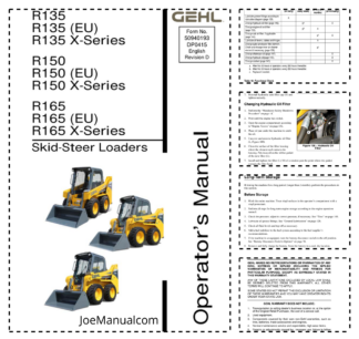 GEHL R135 R150 R165 X-Series EU Skidsteer Loader Operators Manual