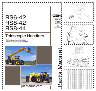 GEHL RS6-42 RS8-42 RS8-44 Telescopic Handlers Parts Catalog SN 14501 17101 and UP