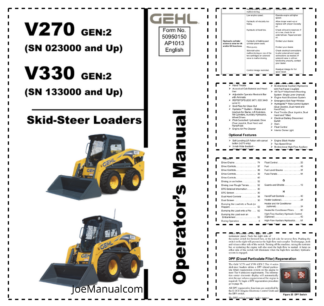GEHL V270 V330 Skidsteer Parts Catalog SN 023000 133000 and UP