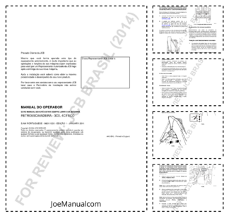 JCB 3CX 4CX ECO Backhoe Loader Operators Manual 9821/1320-1 PT