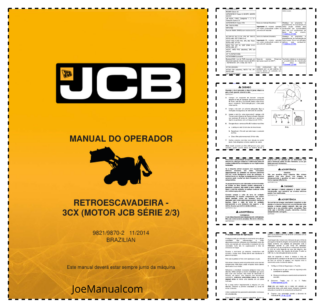 JCB 3CX Serie 2 3 Backhoe Loader Operators Manual 9821/9870-2 PT