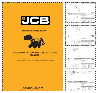 JCB 3CX Tier II Excavator Operators Manual 9820/2170P SN M2896052-3137082