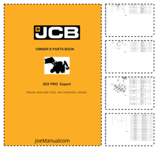 JCB 3DX Pro Export Backhoe Loader Operators Manual 9820/2285P SN M3034051-3034550