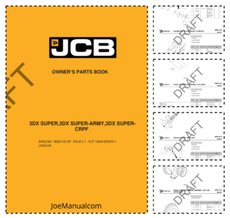JCB 3DX Super Super-Army Cuper-CRPF Backhoe Loader Parts Catalog 9820/1015P-2 SN M1855501-2583230