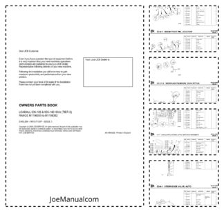 JCB 535-125 535-140 HiViz Tier 2 Loadall Parts Catalog 9810/7100P-1 SN M1196069-M1198382
