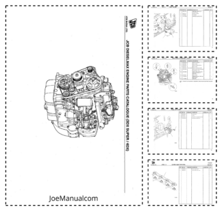 JCB Dieselmax for 3DX Super 4DX Engine Parts Catalog 9800/2962P