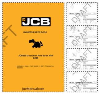 JCB JCB380 Backhoe Loader Parts Catalog 9820/1116A-1 SN M2500751-2500850