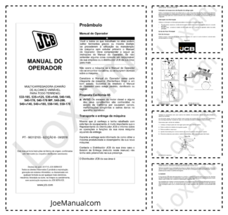 JCB Loadall from 533-105 to 550-170 Operators Manual 9831/2105-8 PT