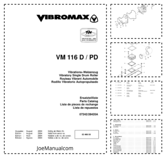 JCB VM116D PD Vibratory Single Drum Roller Parts Catalog 07242-28420A