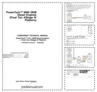John Deere 6068 OEM Tier 4 Stage IV 6.8L PowerTech Engine Technical Service Manual CTM120019 2013