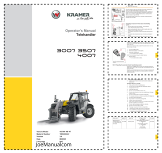 Kramer 3007 3507 4007 Telehandler Operators Manual v3.0