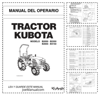 Kubota B2050 B2350 B2650 B3150 Tractor Operators Manual ES