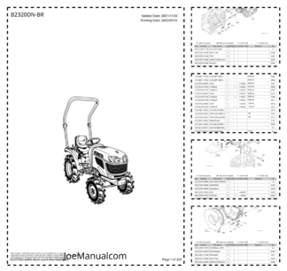 Kubota B2320DN-BR Tractor Parts Catalog 2021