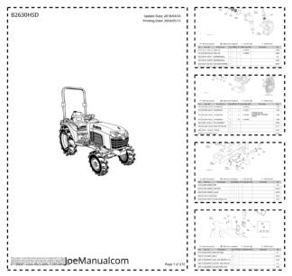 Kubota B2630HSD Tractor Parts Catalog