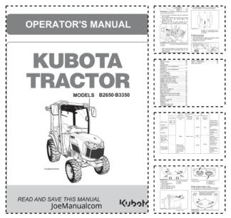 Kubota B2650 B3350 Tractor Operators Manual