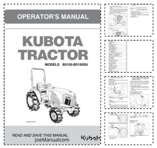 Kubota B3150 B3150SU Tractor Operators Manual