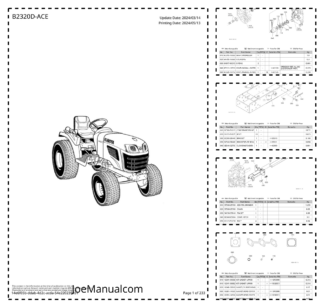 Kubota B3230D-ACE Tractor Parts Catalog