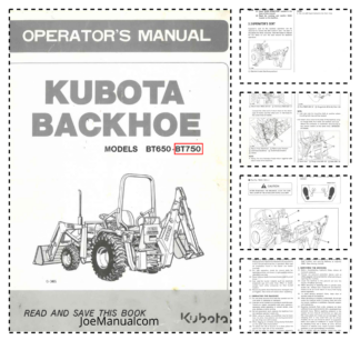 Kubota BT650 BT750 Backhoe Operators Manual