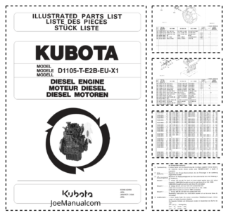 Kubota D1105-T-E2B-EU-X1 Engine Parts Catalog