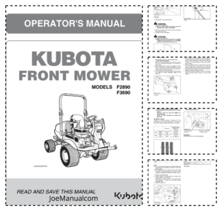 Kubota F2890 F3690 Mower Operators Manual