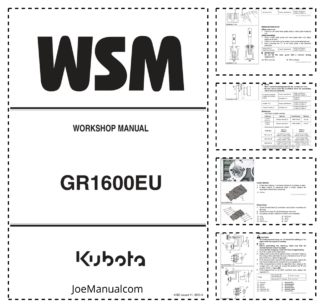 Kubota GR1600EU Mower Tractor Workshop Manual