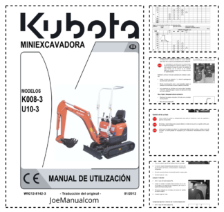 Kubota K008-3 U10-3 Excavator Operators Manual ES