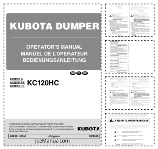 Kubota KC120HC Dumper Operators Manual