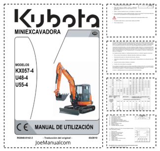 Kubota KX057-4 U48-4 U55-4 Excavator Operators Manual ES