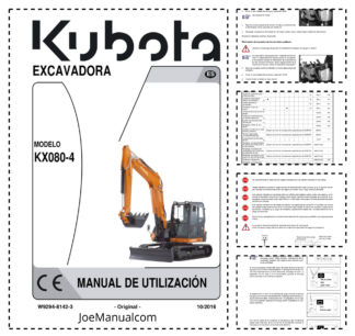 Kubota KX080-4 Excavator Operators Manual 2016 ES