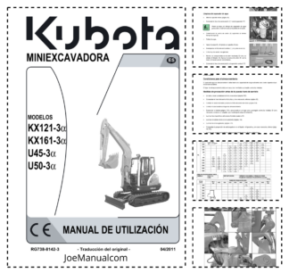 Kubota KX121-3 KX161-3 U45-3 U50-3 Alpha Excavator Operators Manual ES