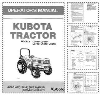 Kubota L3010 L3410 L3710 L4310 L4610 Tractor Operators Manual