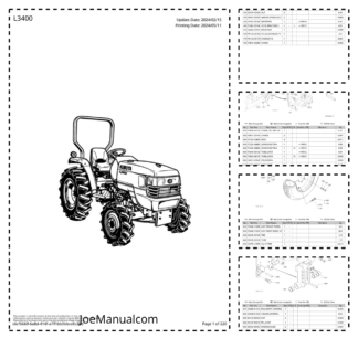 Kubota L3400 Tractor Parts Catalog