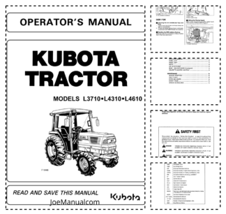 Kubota L3710 L4310 L4610 Tractor Operators Manual