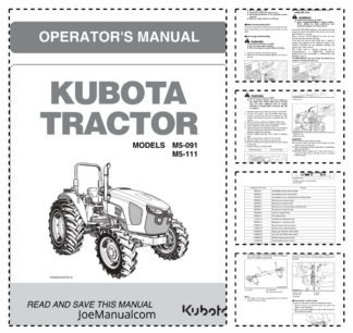 Kubota M5-091 M5-111 Tractor Operators Manual 2015