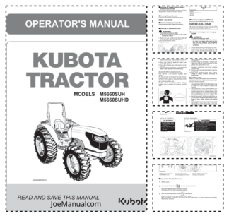Kubota M5660SUH M5660SUHD Tractor Operators Manual